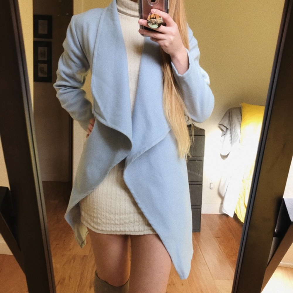 FASHION NOVA blue Manhattan coat (xs)